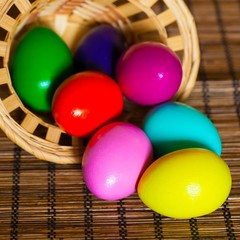 Easter eggs in basket
