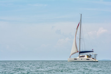 Obraz premium Yacht in the ocean.