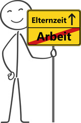 Strichm&auml;nnchen freut sich auf die Elternzeit