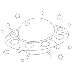 Coloring Book Outlined Spaceship