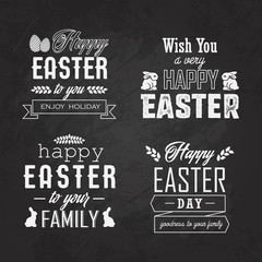 Obraz premium easter label set on blackboard