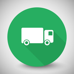 White Smartphone  icon with long shadow on green circle