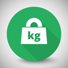 White Smartphone  icon with long shadow on green circle