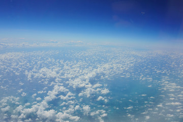 Fototapeta premium view from the airplane window sky clouds