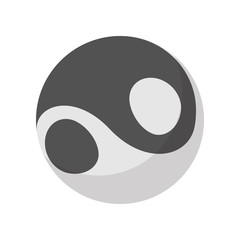 Yin yang icon, cartoon style