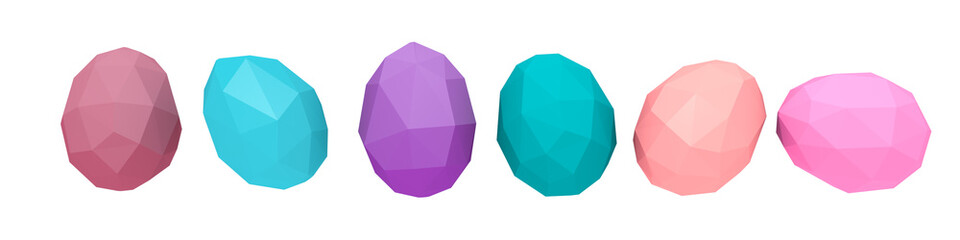 Low Poly Easter Eggs 3D