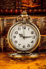 Old Books and Vintage pocket watch