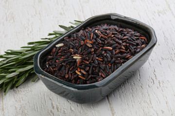 Wild rice in the bowl