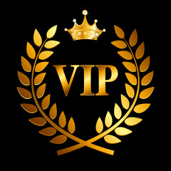 Gold Award Laurel Wreath with Crown and VIP Label. Winner Leaf S