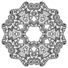 Vector henna tatoo mandala. Mehndi style.
