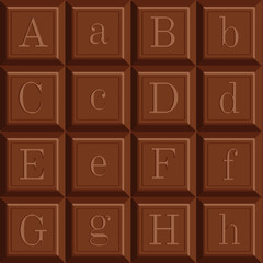 Letters on Chocolate Bar :Vector Illustration