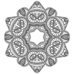Vector henna tatoo mandala. Mehndi style.
