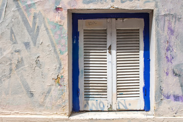 Window and graffiti wall