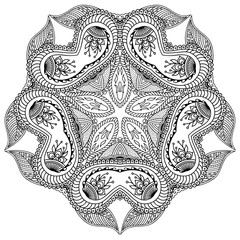 Vector henna tatoo mandala. Mehndi style.
