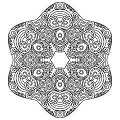 Vector henna tatoo mandala. Mehndi style.
