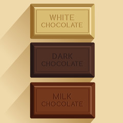 Types of chocolate : Vector Illustration