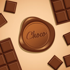Chocolate Lover's Lifestyle with wax seal : Vector Illustration
