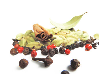 Spices, isolated on white