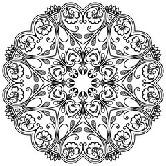 Vector henna tatoo mandala. Mehndi style.
