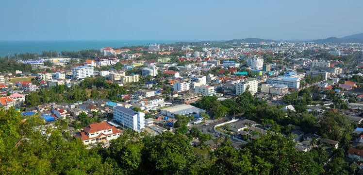 Panoramic View of the city of Songkhla, Thailand, from Tang Kuan