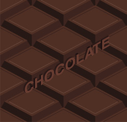 Dark Chocolate Bar Seamless Pattern : Vector Illustration