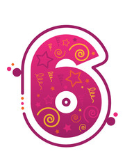 Party Style Vector NUMBER ICON 6