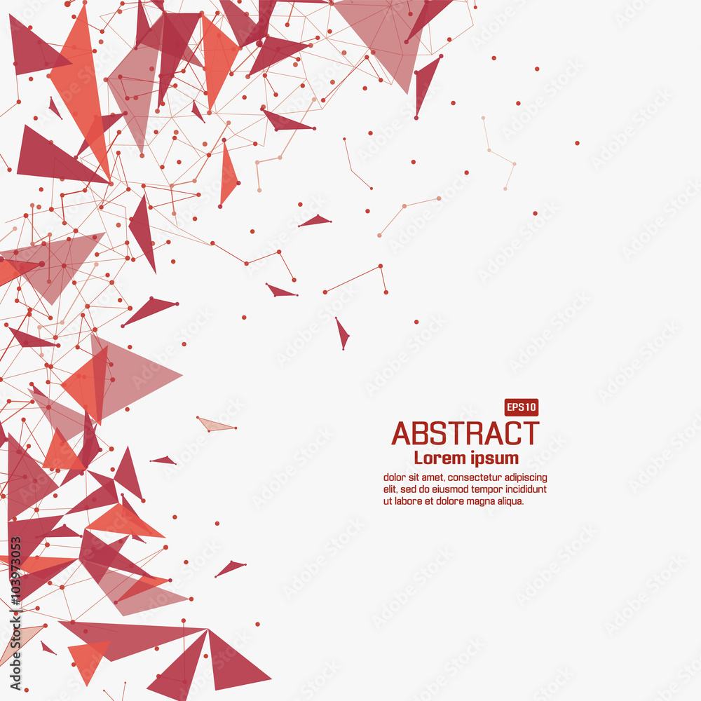 Poster abstract polygonal with connecting dots and lines