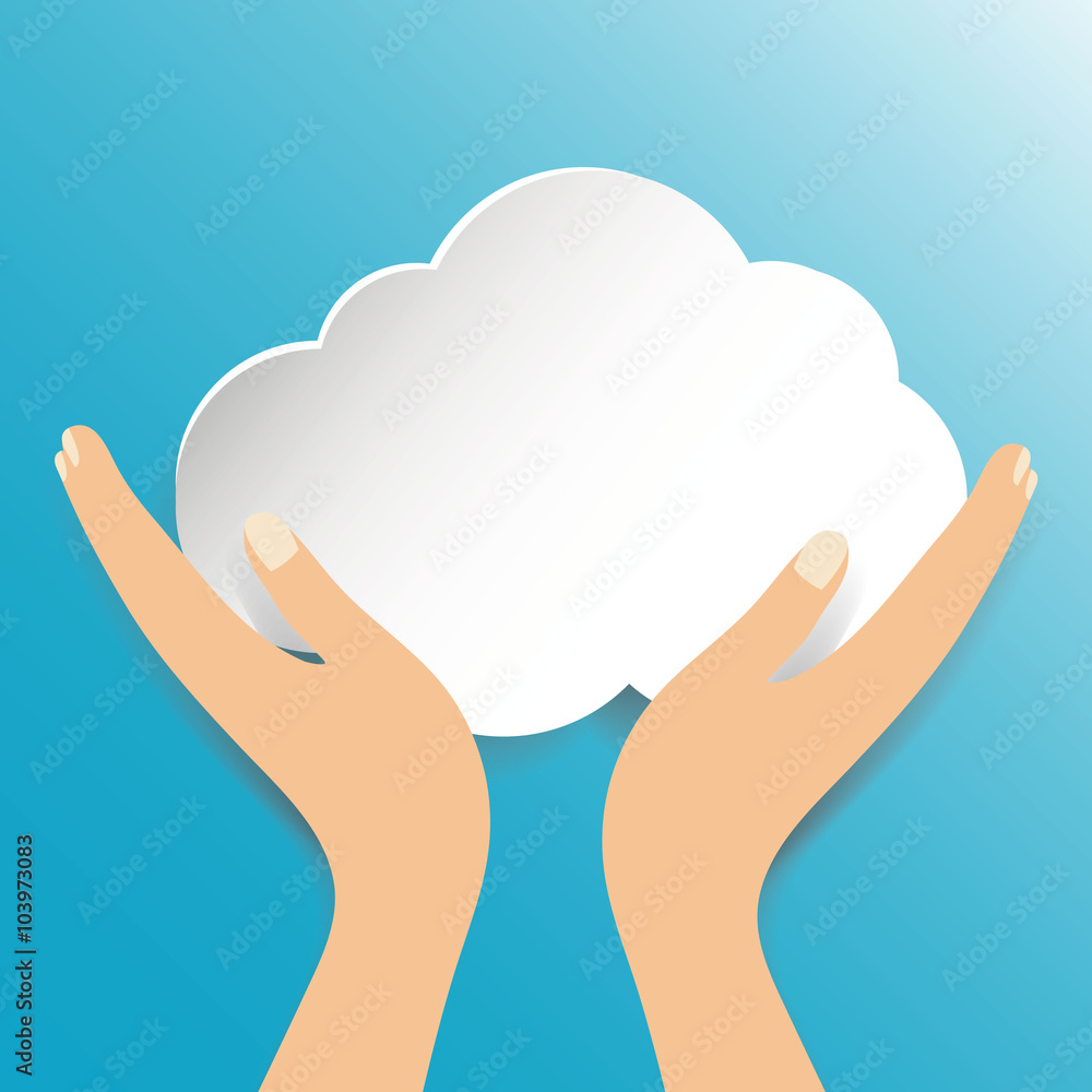 Poster abstract speech bubbles in the shape of clouds