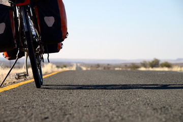 Long distance cycling in Namibia