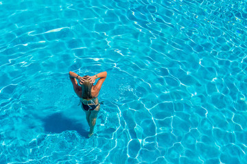  relaxed woman in the pool