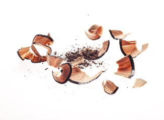 Shavings of cosmetic pencil