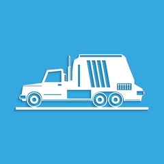 The car for transportation of garbage. Symbol. Vector icon.