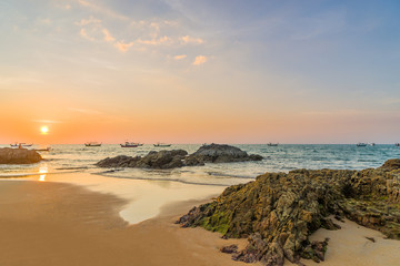 SUnset at Khao Lak beach in Thailand north of Phuket
