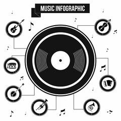 Music infographic, simple style