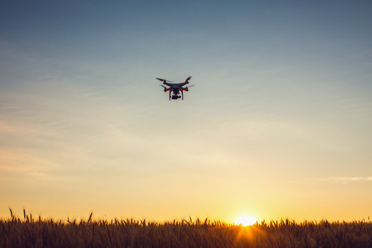 Varna, Bulgaria - June 23 ,2015: Flying drone quadcopter Dji Pha