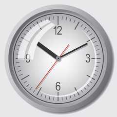 Wall mounted digital clock. Vector illustration.