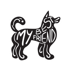 Vintage hand drawn lettering in pet