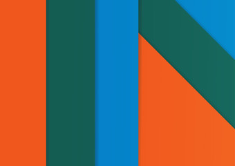 Background modern material design with green, blue and orange.