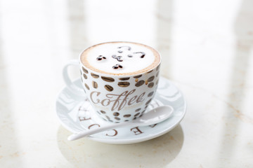 Latte art hot coffee