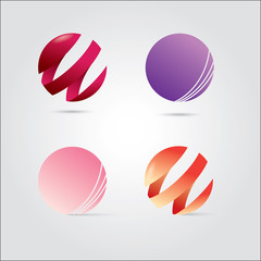 four types sphere logo art design