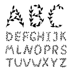 Romantic hand drawn Alphabet letters.