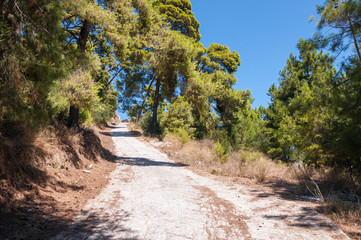 Road to Bohali Castle in Zakynthos city