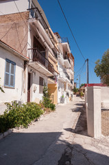 Fototapeta na wymiar Narrow street in Zakynthos city