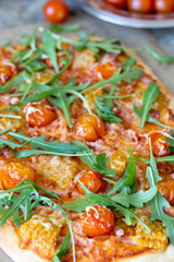 Freshly baked homemade pizza