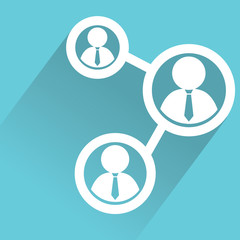 teamwork design with long shadow