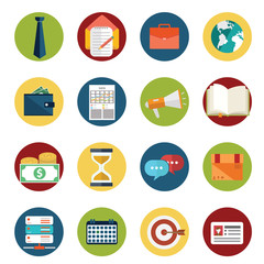 Web design objects, delivery, business, office and marketing items icons.