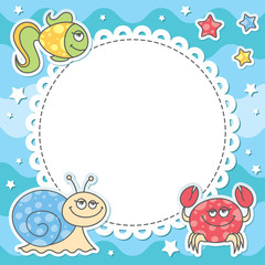 card with sea creatures