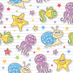 pattern of sea creatures