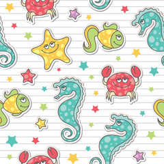 pattern of sea creatures