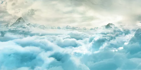 Selbstklebende Fototapeten Above the bright clouds © Jagoush